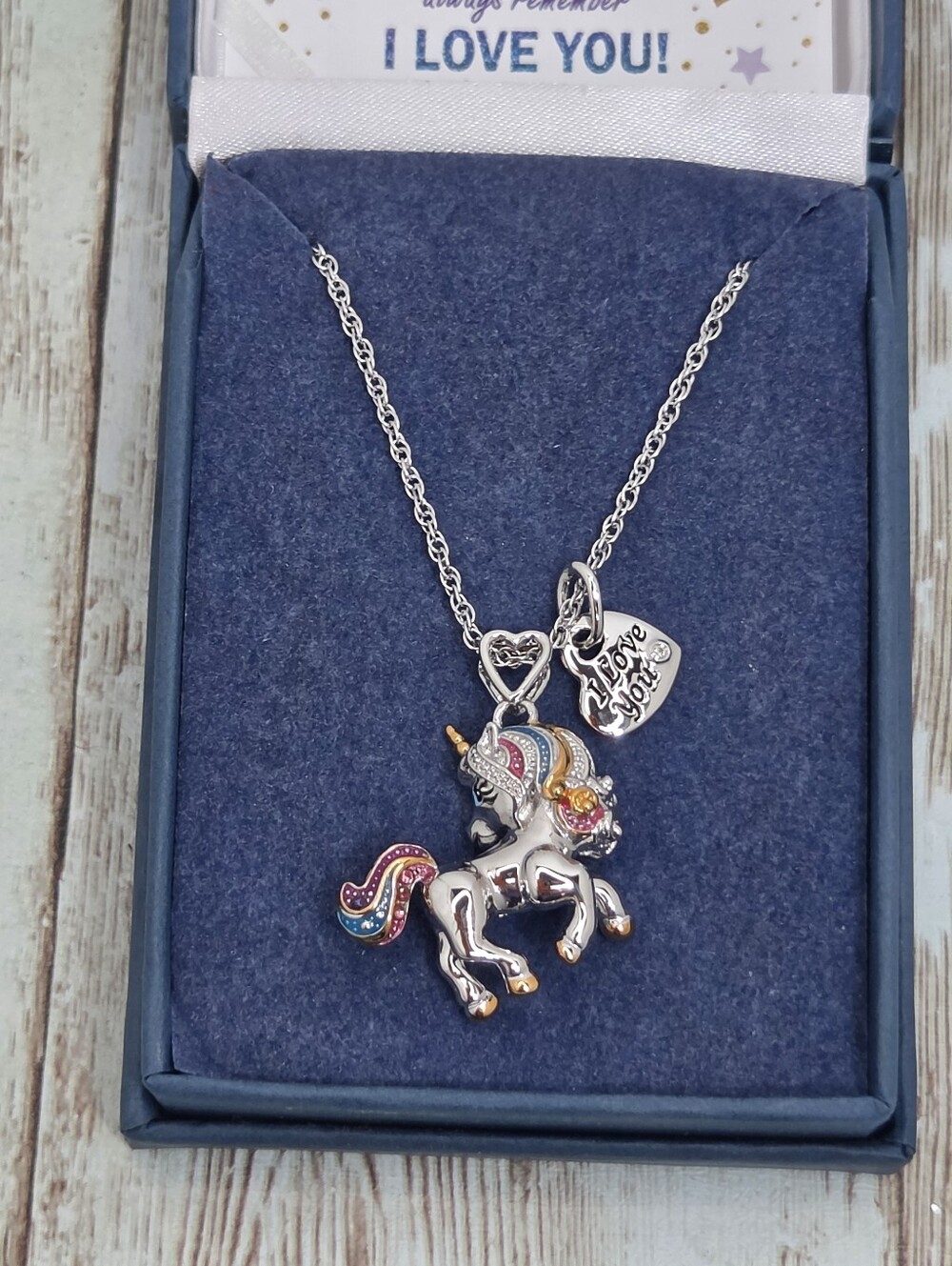 NIB Bradford Exchange "Believe in Magic" Granddaughter Unicorn Necklace 🦄💖